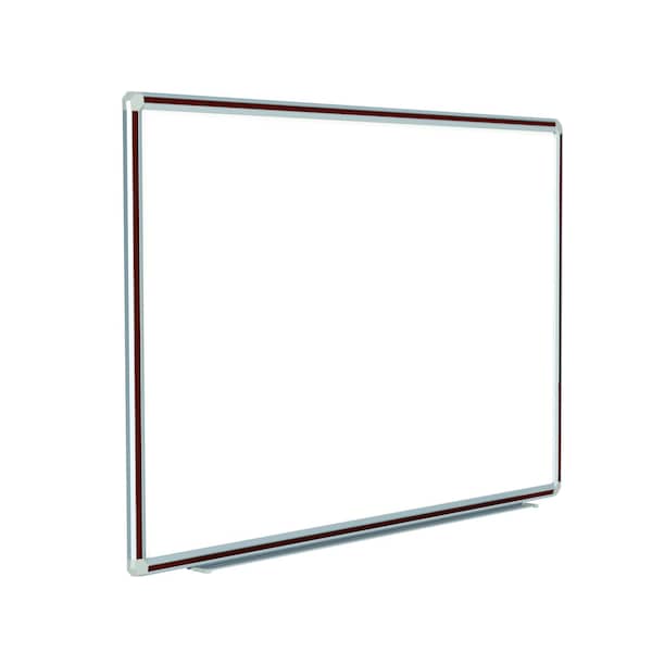 Porcelain Whiteboard, 48"x48", Mahogany, Porcelain, 48", 48", White
